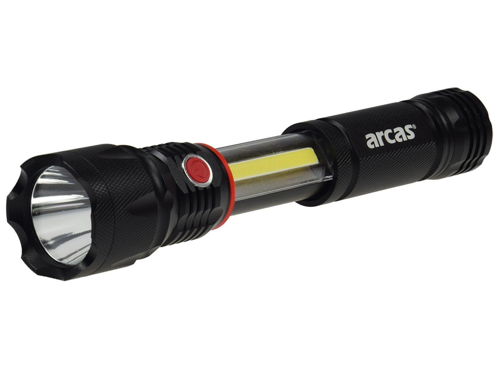 LED-Taschenlampe ARCAS 3-in1, 3W, 350lmTaschenlampe, Arbeitsleuchte, Pannenwarn
