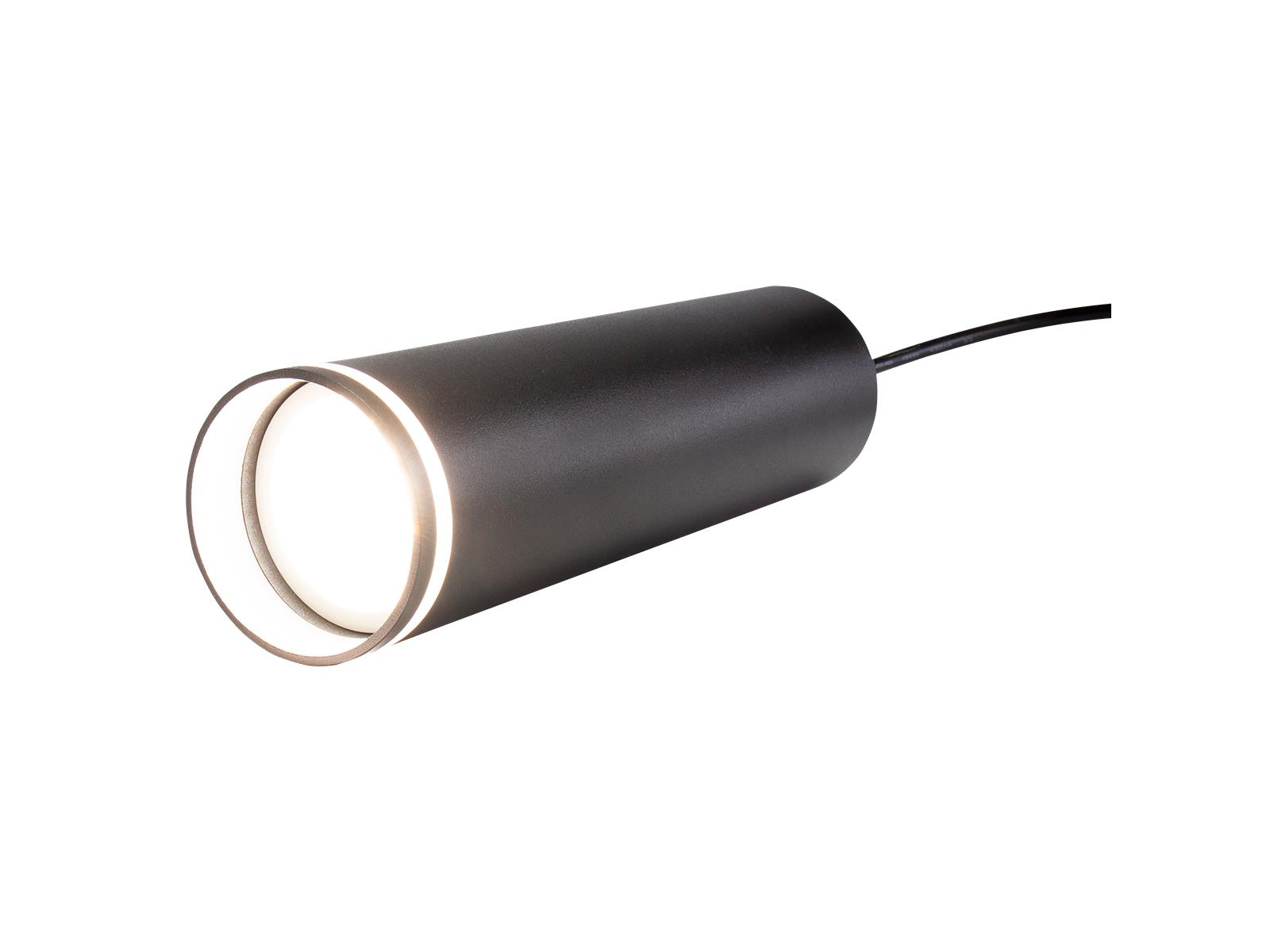 GU10 Strahler ''Madara Mini Ring'', 230V, IP20, 55x200mm, inkl. 1m Kabel, schwarz