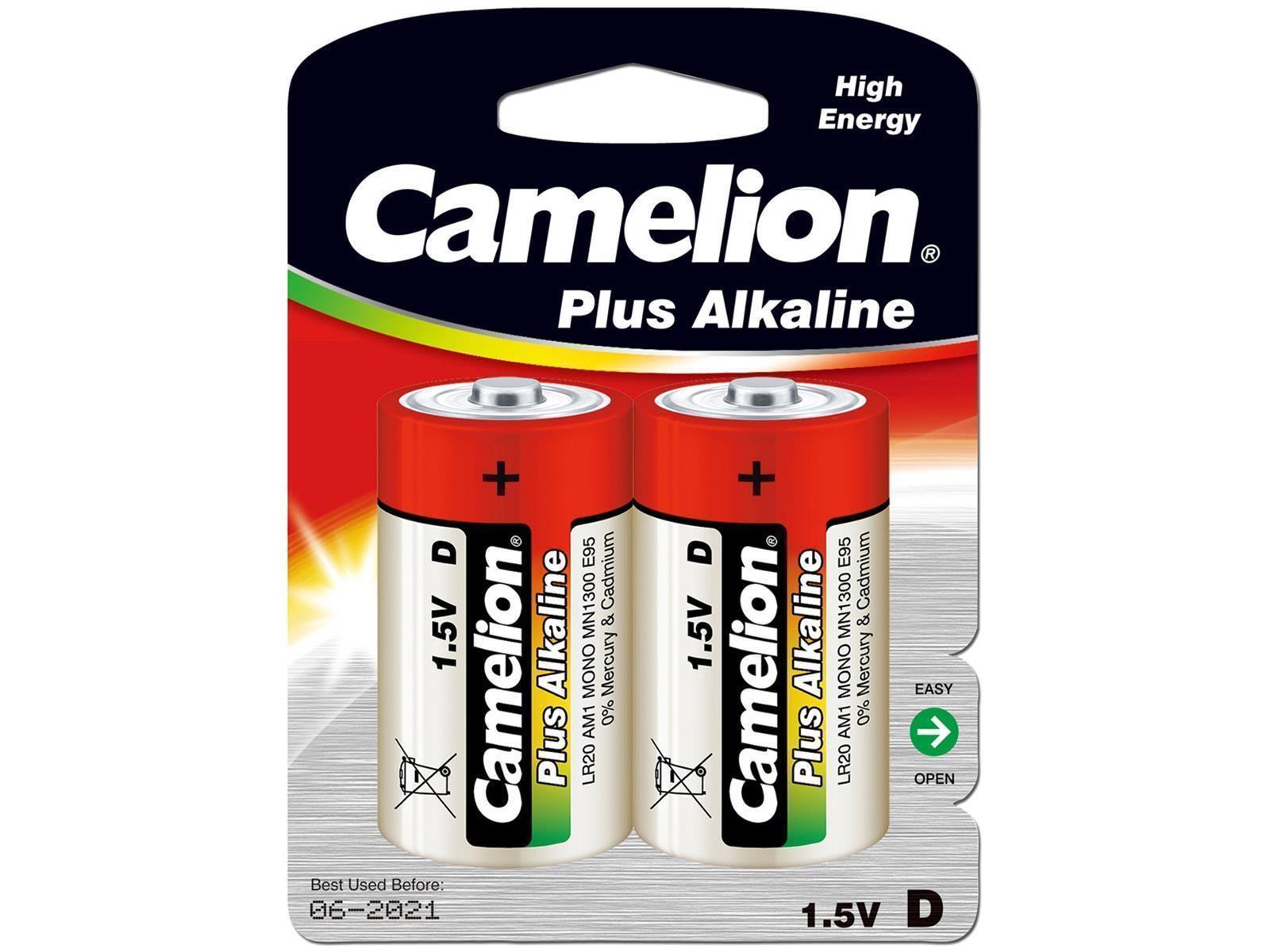 Mono-Batterien CAMELION AlkalinePlusTy D/LR20, 1,5V, 2er Pack