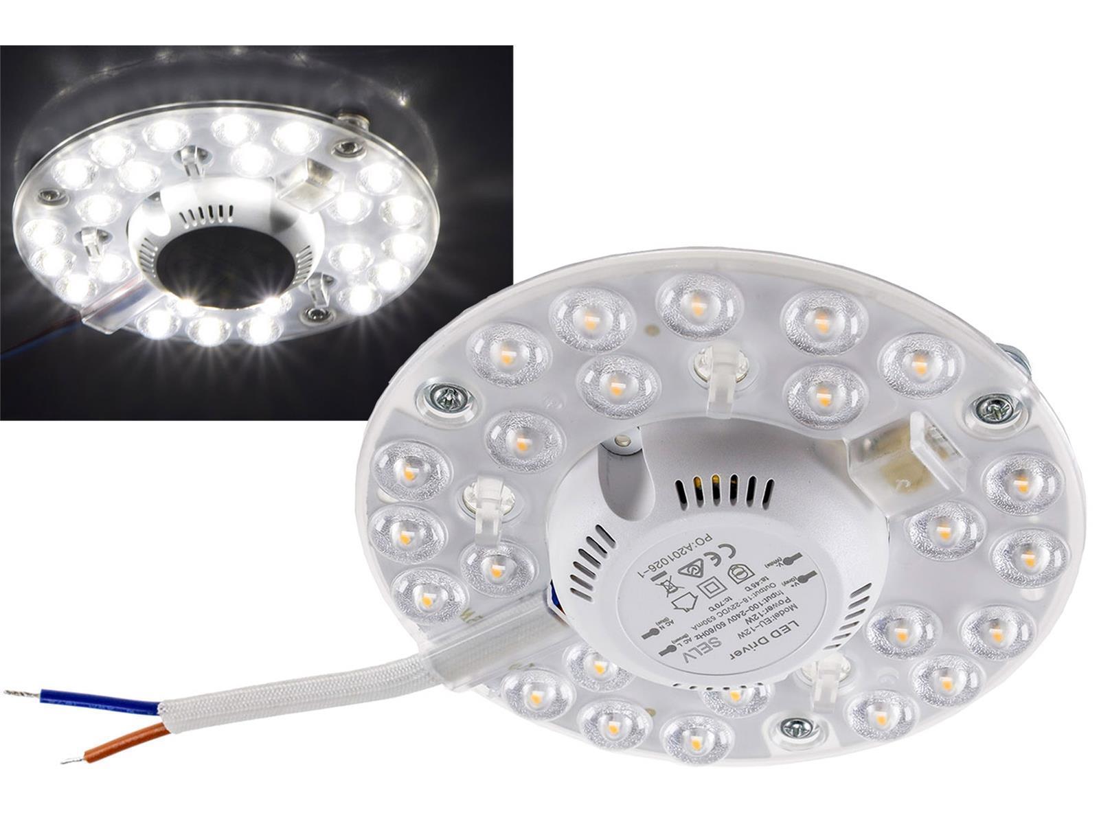 LED Umrüstmodul "UM12nw" für LeuchtenØ125mm, 12W, 1300lm, 4000K, Magnethalter