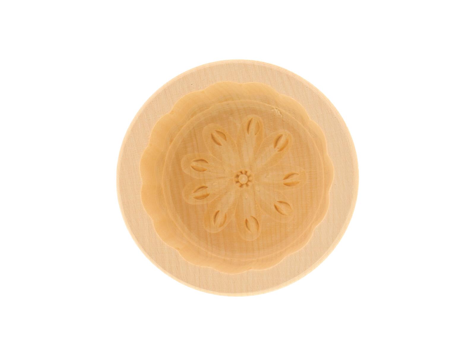 Butterform, rund, 60 Gramm, Rosette aus Holz 8 cm