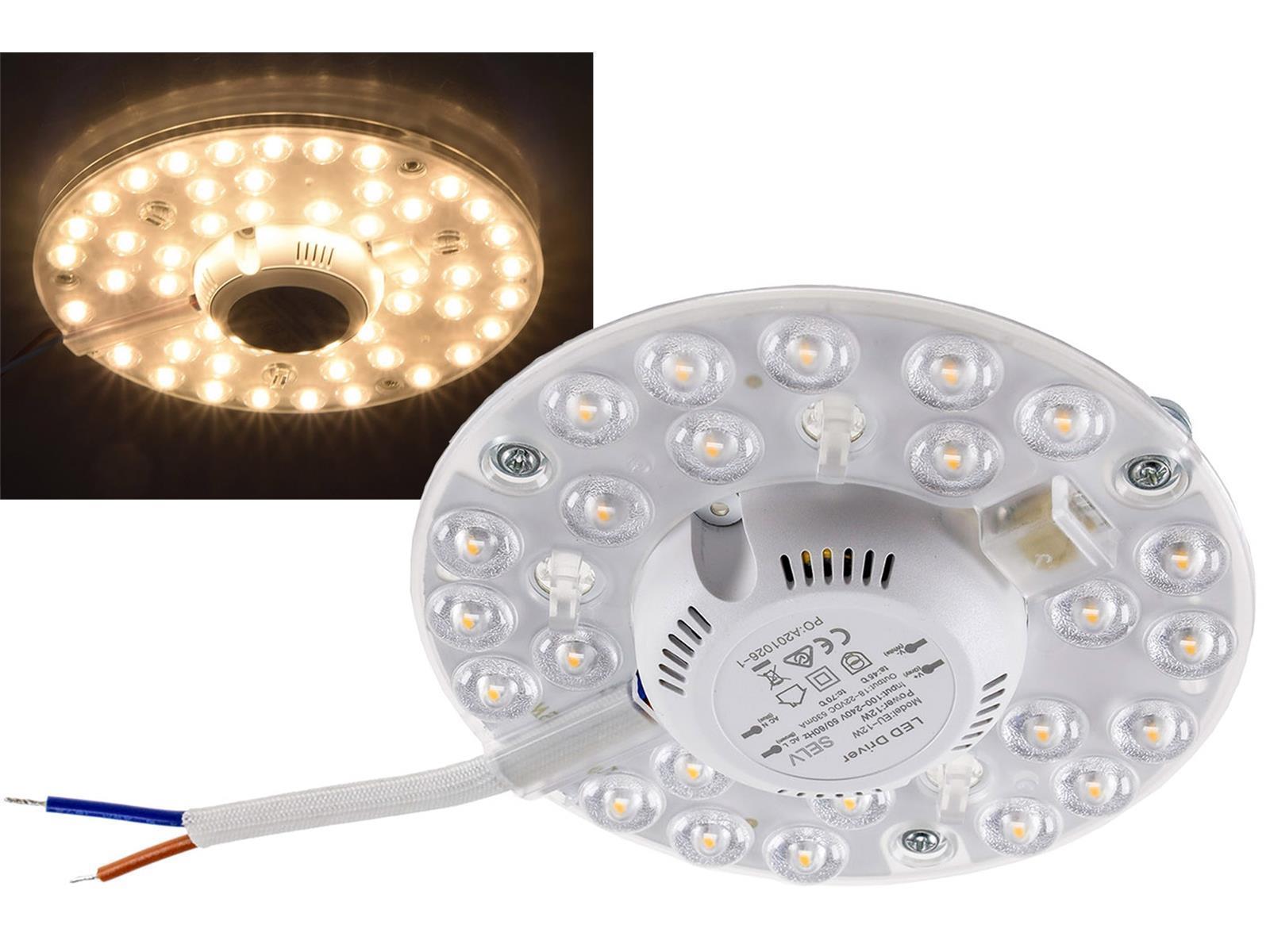 LED Umrüstmodul "UM12ww" für LeuchtenØ125mm, 12W, 1200lm, 3000K, Magnethalter