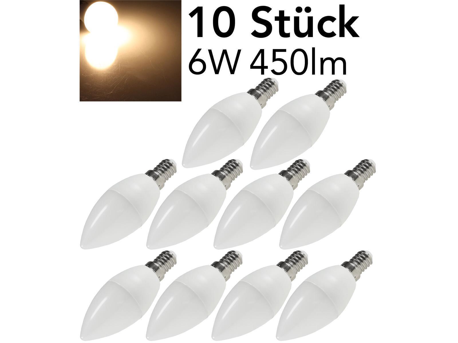 LED Kerzenlampe E14 "K50 Promo" 10er-Set3000k, 450lm, 230V/6W, 160°, warmweiß