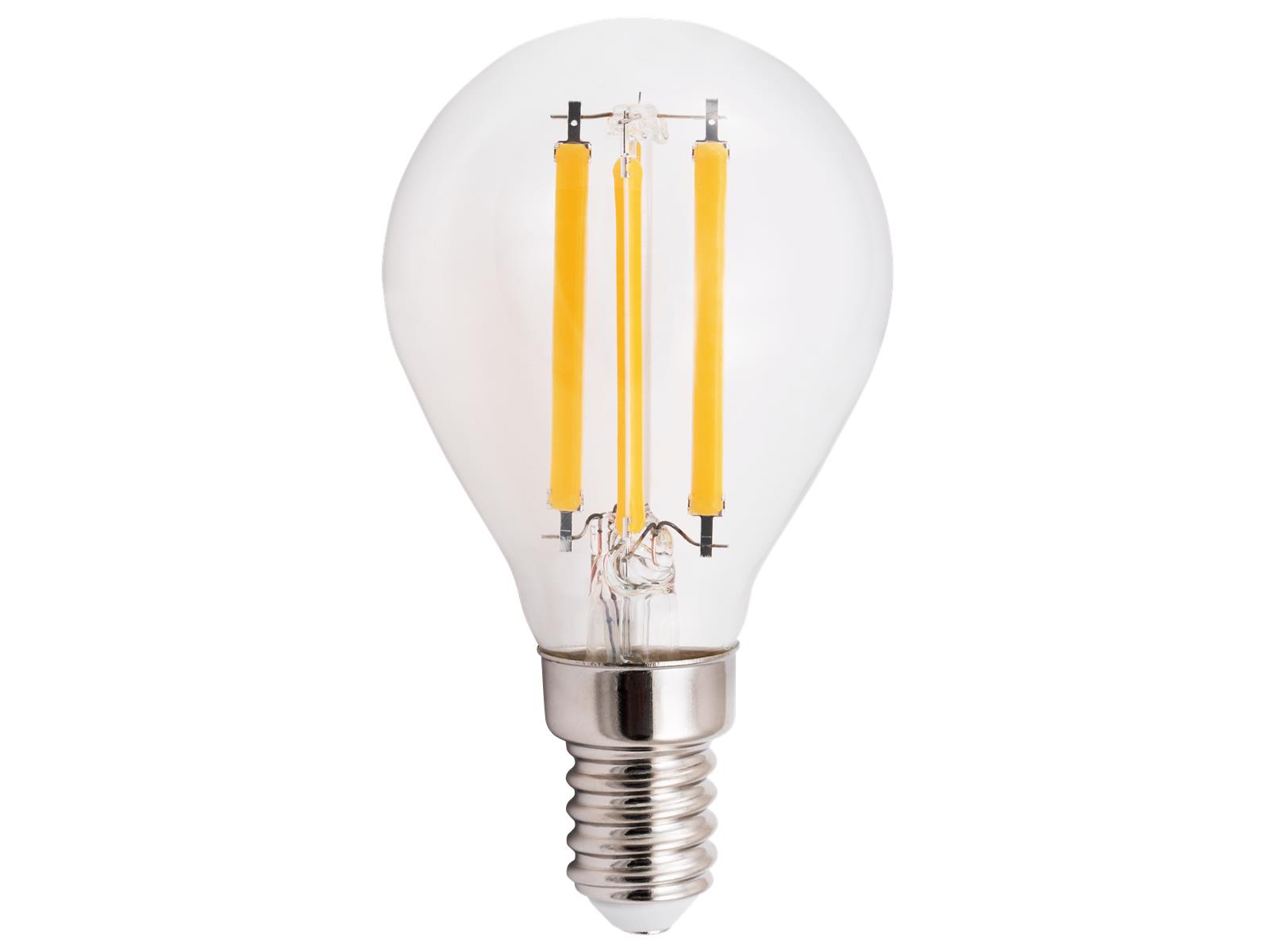 LED Filament Tropfenlampe McShine ''Filed'', E14, 6W, 820 lm, warmweiß, klar
