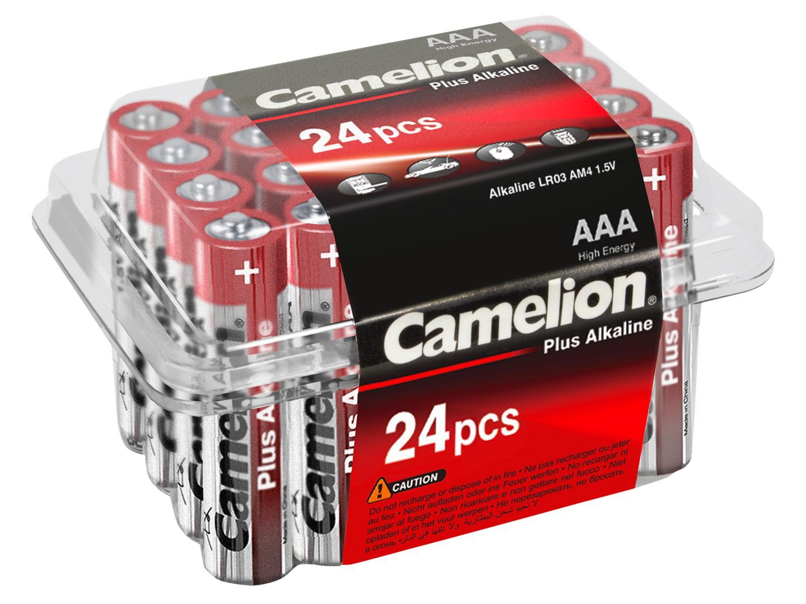 Micro-Batterie CAMELION Plus Alkaline, 1,5 V, Typ AAA/LR03, 24er-Haushaltspack