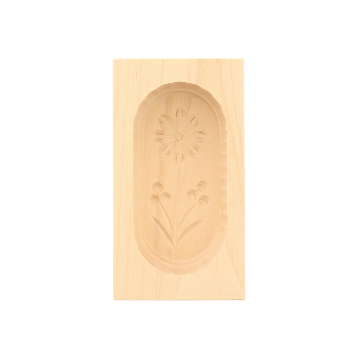 Butterform, eckig, 125 Gramm, Margerite aus Holz 14 cm